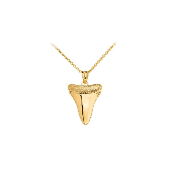 Men's Statement Shark Tooth Pendant Necklace in 9ct Gold