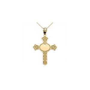 Unique Design Key Cross Pendant Necklace in 9ct Gold