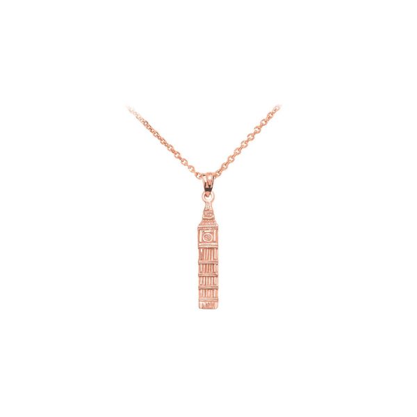 Big Ben Pendant Necklace in 9ct Rose Gold