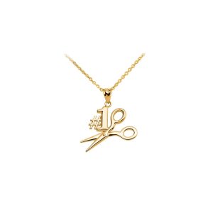 #1 Hairdresser Pendant Necklace in 9ct Gold