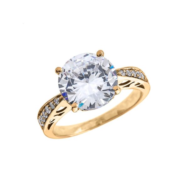 White Topaz & Diamond Ring in 9ct Gold