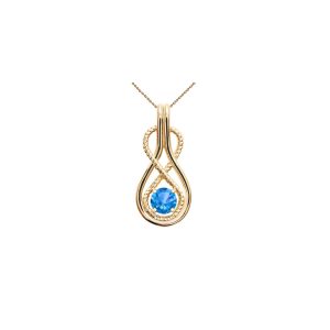 Blue Topaz Infinity Rope Gemstone Pendant Necklace in 9ct Gold