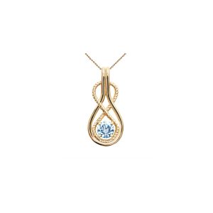 Aquamarine Infinity Rope Gemstone Pendant Necklace in 9ct Gold