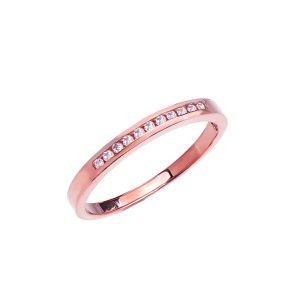 Diamond Channel Set Half Eternity Wedding Ring in 9ct Rose Gold