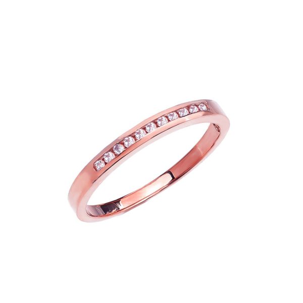 Diamond Channel Set Half Eternity Wedding Ring in 9ct Rose Gold