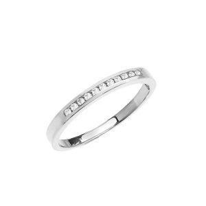 Diamond Channel Set Half Eternity Wedding Ring in 9ct White Gold