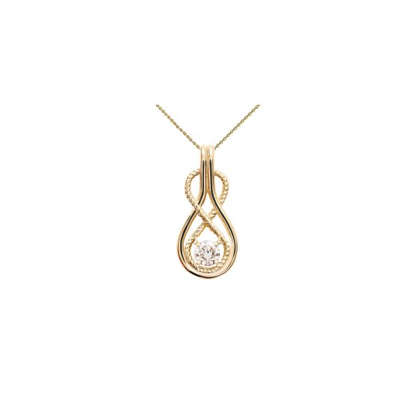 Champagne Diamond Infinity Rope Pendant Necklace in 9ct Gold