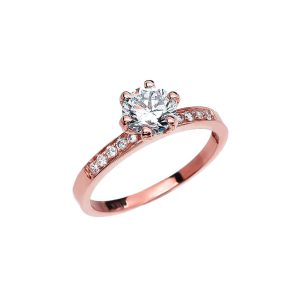 White Topaz & Diamond Eternal Ring in 9ct Rose Gold