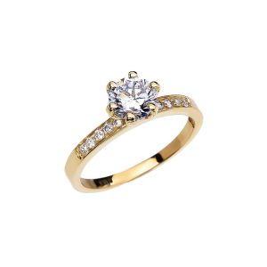 White Topaz & Diamond Eternal Ring in 9ct Gold