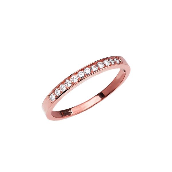 Diamond Wedding Ring in 9ct Rose Gold