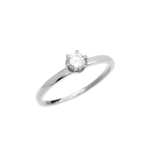 Diamond No Frills Engagement Ring, 0.2 ct in 9ct White Gold