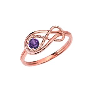 Alexandrite Rope Infinity Ring in 9ct Rose Gold