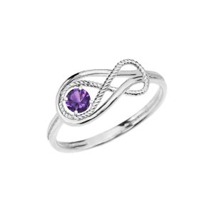 Alexandrite Rope Infinity Ring in 9ct White Gold