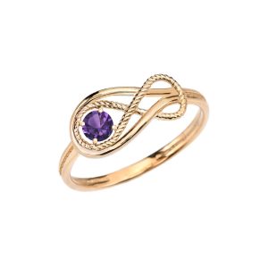 Alexandrite Rope Infinity Ring in 9ct Gold