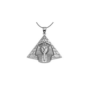 Vintage Style King Tut Pendant Necklace in Sterling Silver