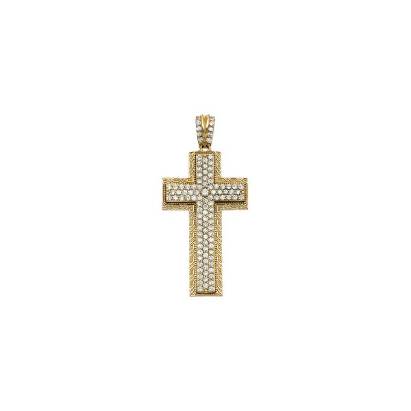 Diamond Cross Pendant Necklace in 9ct Gold