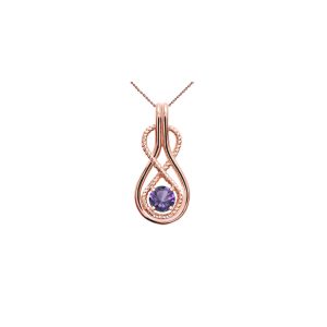 Alexandrite Infinity Rope Gemstone Pendant Necklace in 9ct Rose Gold