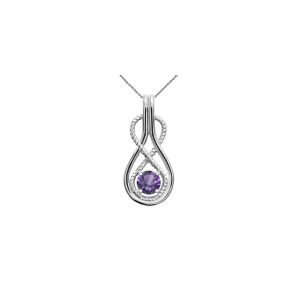 Alexandrite Infinity Rope Gemstone Pendant Necklace in 9ct White Gold