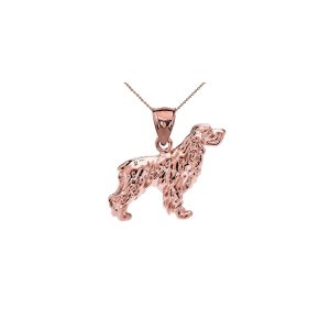 Cocker Spaniel Dog Pendant Necklace in 9ct Rose Gold