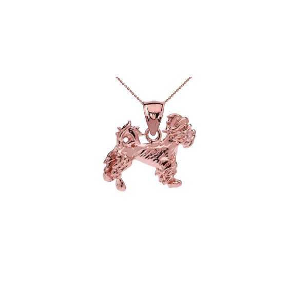 Terrier Dog Pendant Necklace in 9ct Rose Gold