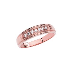 Diamond Wedding Ring in 9ct Rose Gold