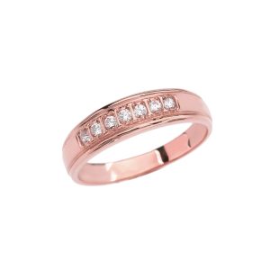 Diamond For Rose Wedding Ring in 9ct Rose Gold