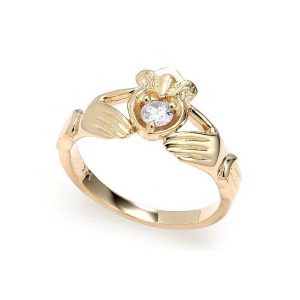 Diamond Claddagh Ring in 9ct Gold