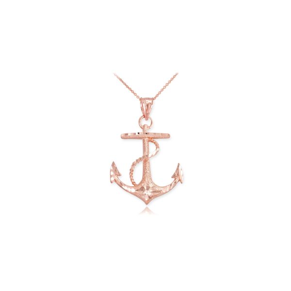 Anchor Pendant Necklace in 9ct Rose Gold