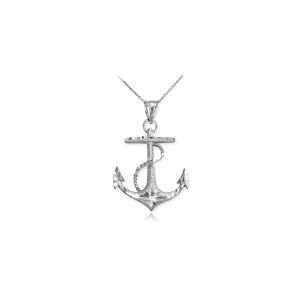 Anchor Pendant Necklace in Sterling Silver