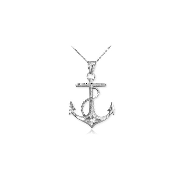 Anchor Pendant Necklace in Sterling Silver