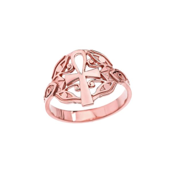 Men's Egyptian Eye of Horus Ring in 9ct Rose Gold