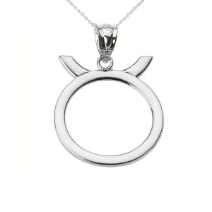 Taurus Zodiac Pendant Necklace in Sterling Silver