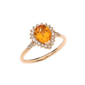 Citrine Chequerboard Cut Ring in 9ct Gold