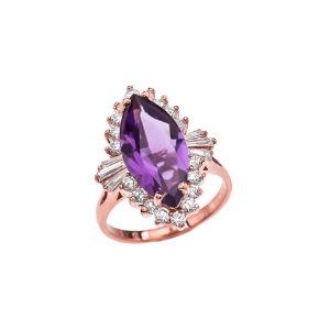 CZ Reign Gemstone Ring in 9ct Rose Gold