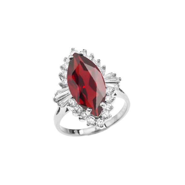 CZ Reign Gemstone Ring in 9ct White Gold