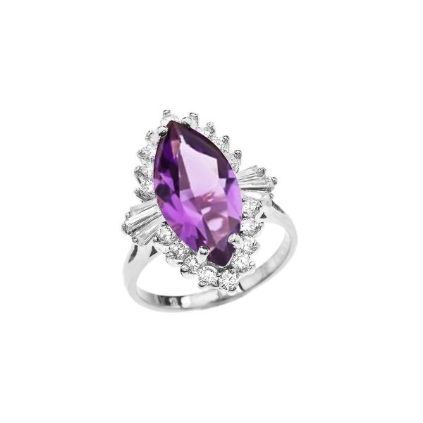 CZ Reign Gemstone Ring in 9ct White Gold