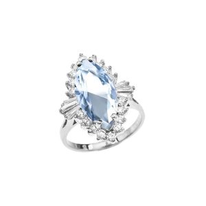 CZ Ballerina Ring in 9ct White Gold