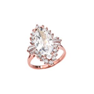 CZ Ballerina Ring in 9ct Rose Gold