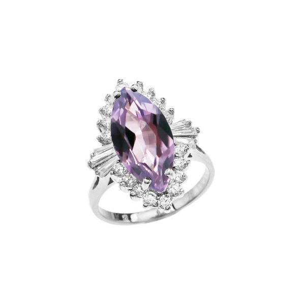 CZ Ballerina Ring in 9ct White Gold