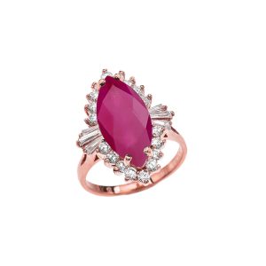 Ruby Ballerina Ring in 9ct Rose Gold