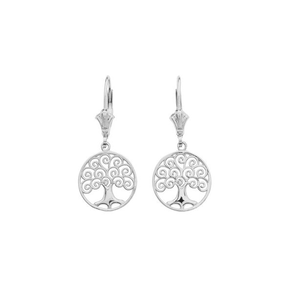 Tree of Life Drop Earrings in Sterling Silver