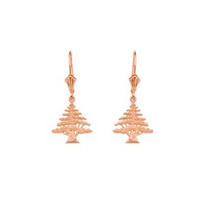 Cedar Tree Drop Earrings in 9ct Rose Gold