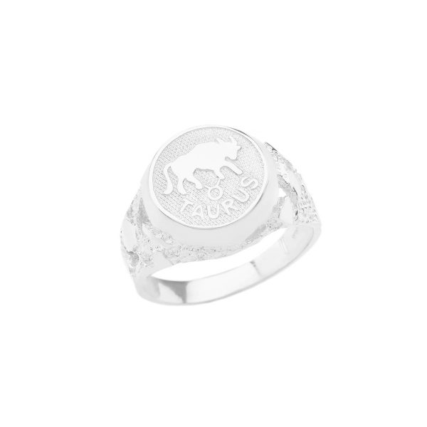 Taurus Zodiac Nugget Ring in Sterling Silver