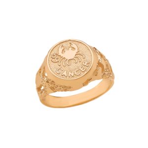 Cancer Zodiac Nugget Ring in 9ct Gold