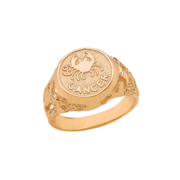 Cancer Zodiac Nugget Ring in 9ct Gold