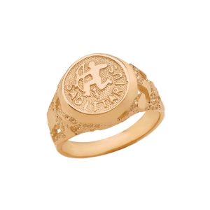 Sagittarius Zodiac Nugget Ring in 9ct Gold