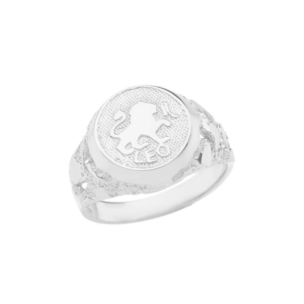 Leo Zodiac Nugget Ring in Sterling Silver