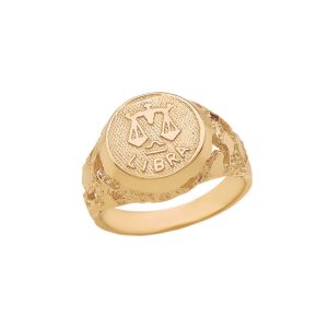 Libra Zodiac Nugget Ring in 9ct Gold