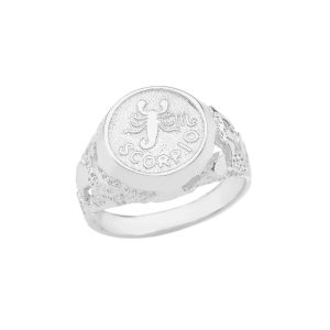 Scorpio Zodiac Nugget Ring in Sterling Silver