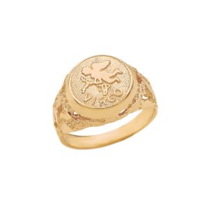 Virgo Zodiac Nugget Ring in 9ct Gold